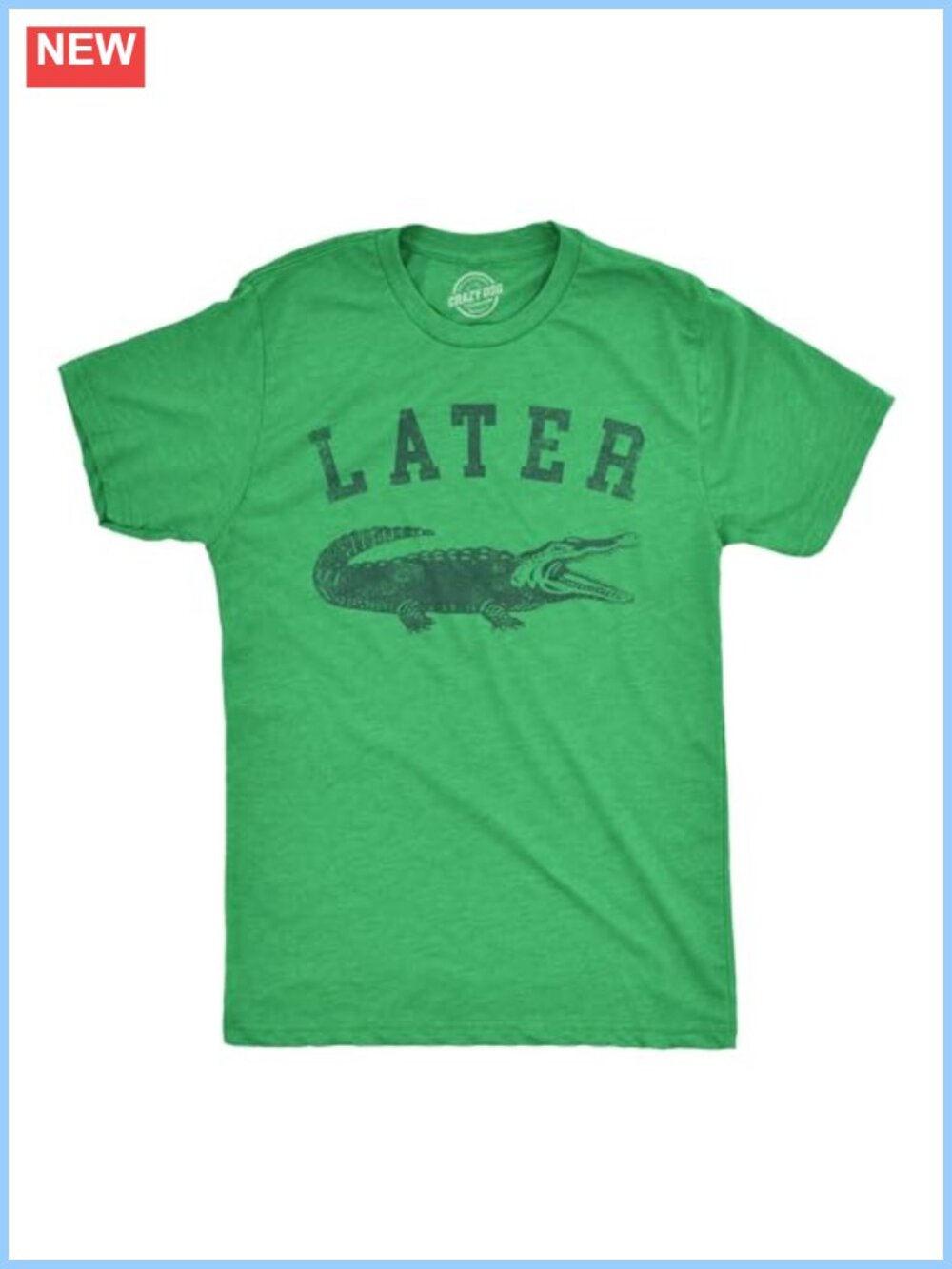 Funny Alligator Graphic T-Shirt for Men Cotton Blend Crew Neck